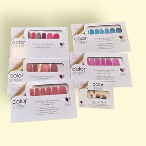 Color Street Nail Polish Strips Lot (7 Packs + Accent Set – Mixed Colors)